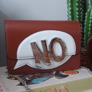 ZARA "NO" Crossbody Text Brown Bag